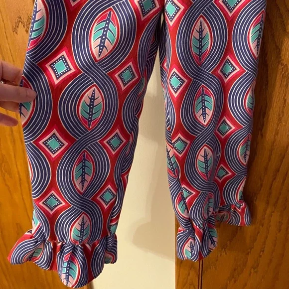 GENUINE KIDS by OSHKOSH UGC Girls Size 5t Purple Red Blue Sleeveless Romper leaf - Picture 6 of 12